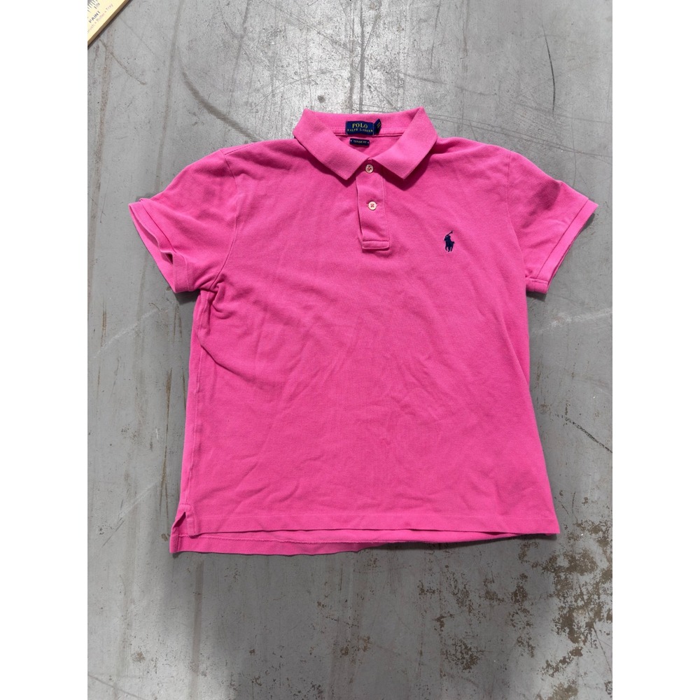 Polo Ralph Lauren Womens Pink Classic Fit Short Sleeve Pique Polo Shirt Medium